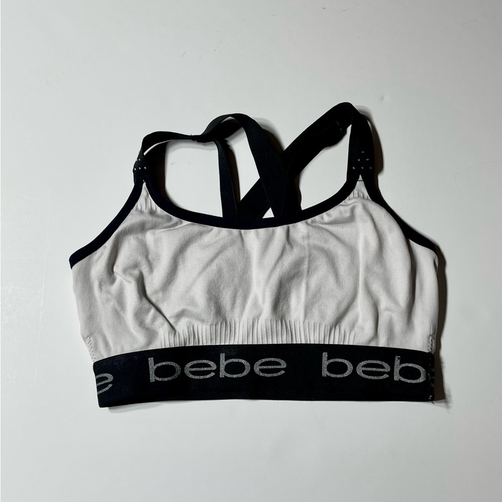 Bebe White Sports Bra